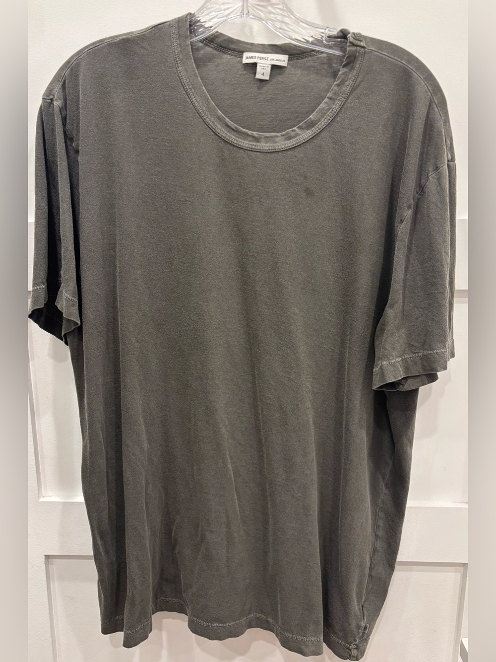 James Perse Short-Sleeve Crewneck Tee — Charcoal